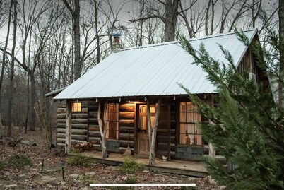 Woodsy Cabin Guest House with Spa and Pickleball Court. 