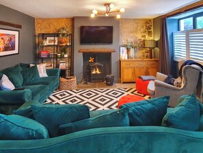 TV, fireplace - Situated perfectly in this quaint village of Tideswell. (Tideswell, near Buxton)
