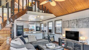 Télévision, lecteur de DVD, livres, chaîne hi-fi