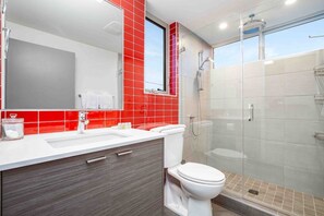 Ensemble douche/baignoire, sèche-cheveux, serviettes fournies, savon