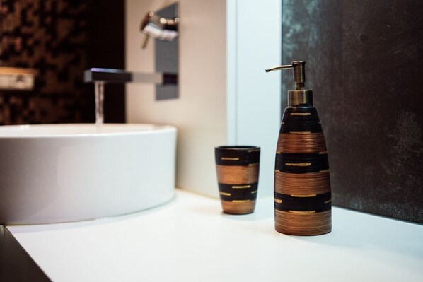 Regadera, secadora de cabello, bidet, toallas 