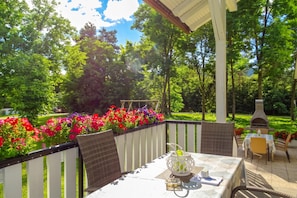 Family Villa, 4 Bedrooms, 2 Bathrooms (Villa Cujez with Pool & Sauna) | Outdoor dining - Villa Cujez With Pool & Sauna (Rečica ob Savinji)
