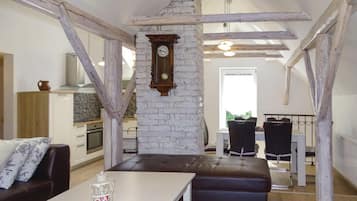 Family Villa, Multiple Bedrooms, 2 Bathrooms (Villa Cujez With Sauna And Pool) | Living area | 21-inch flat-screen TV with digital channels, TV