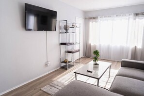 Smart TV, foosball, books