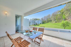 Family Apartment, Multiple Bedrooms, Refrigerator & Microwave, Mountainside (Residenza Parco Carona) | Outdoor dining - Residenza Parco Carona (Lugano)