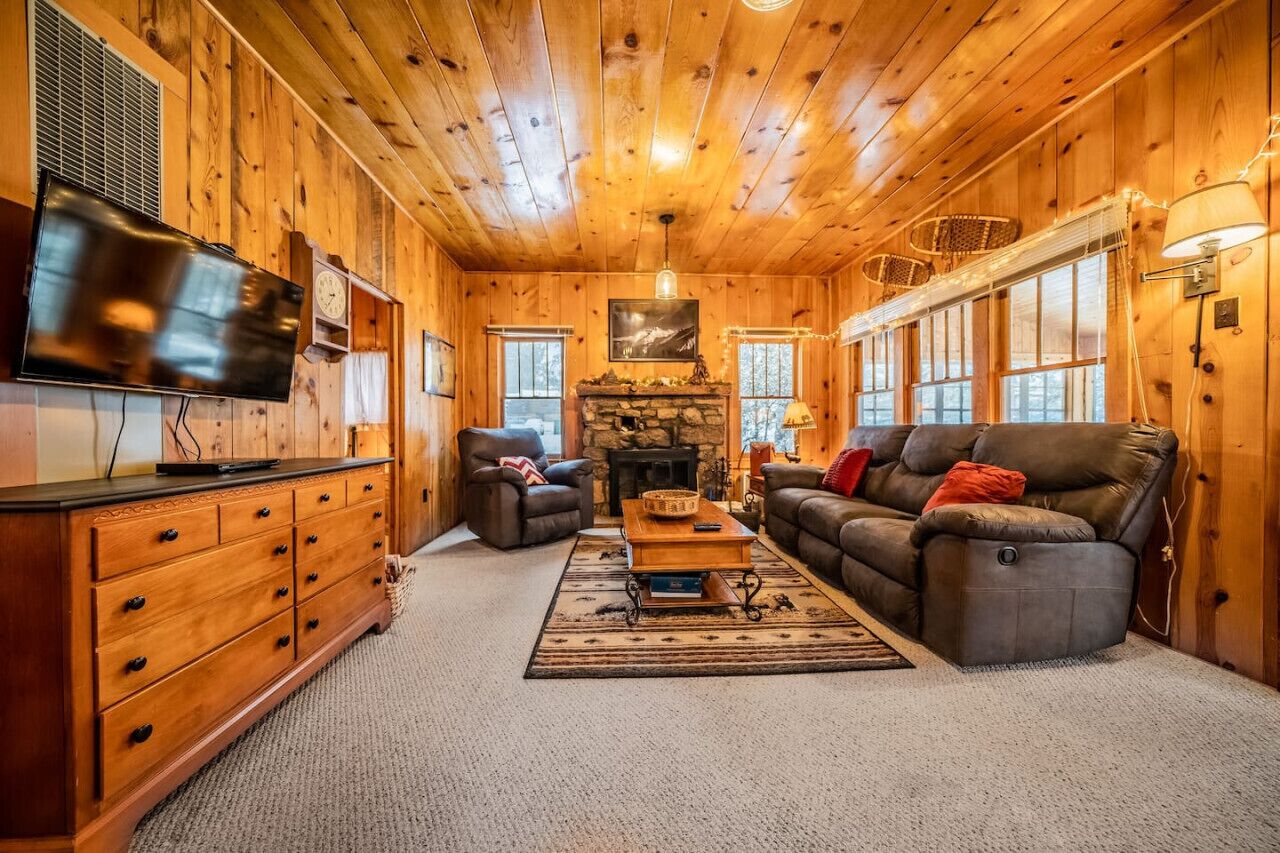 智能電視、壁爐、DVD 播放機、書籍