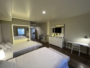 Desk, free WiFi, bed sheets