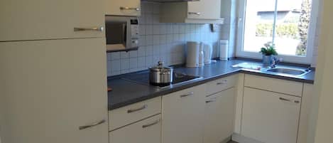 Kühlschrank, Mikrowelle, Herdplatte, Geschirrspüler