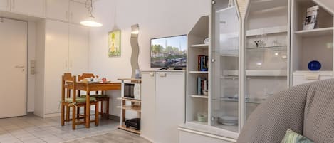 TV, DVD player, stereo
