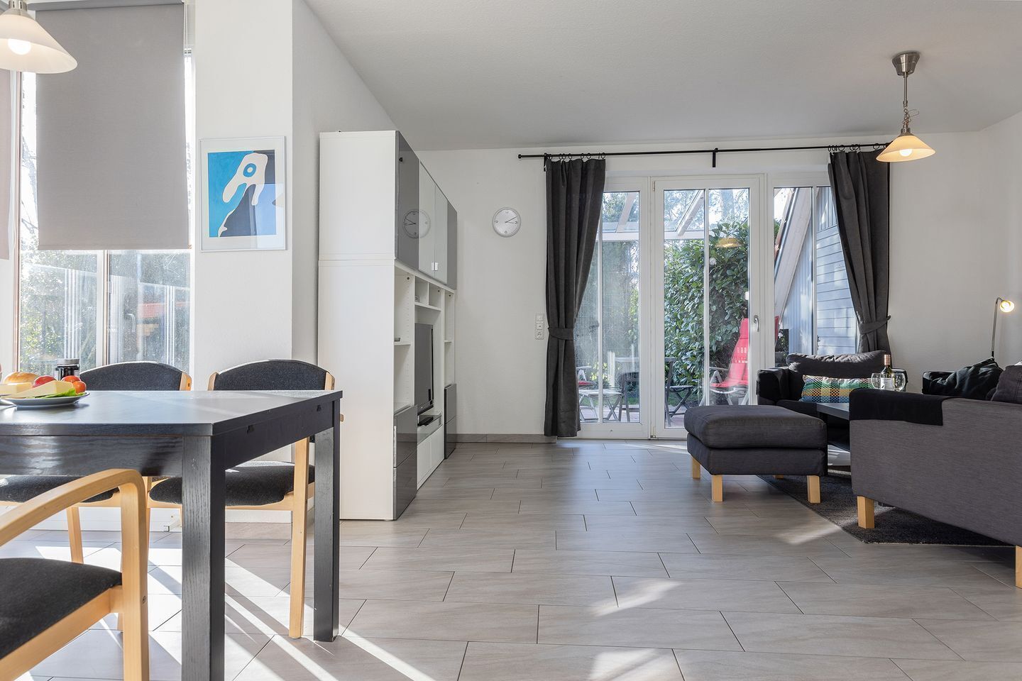 TV, DVD player, stereo