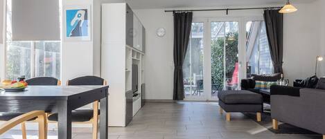 TV, DVD player, stereo