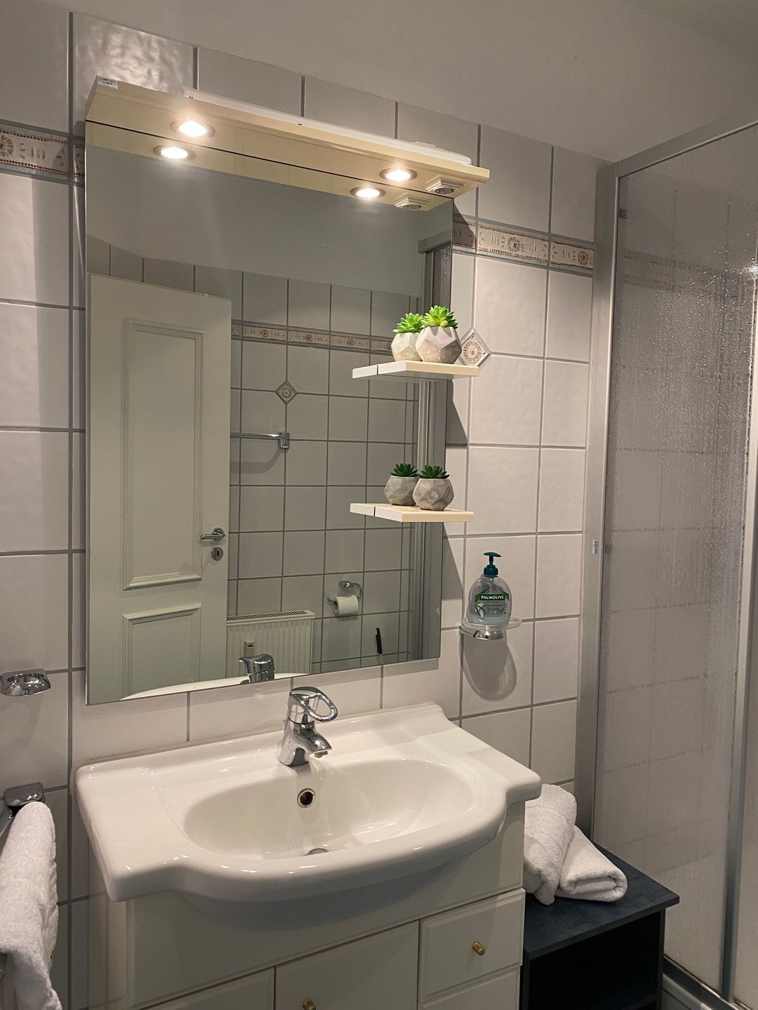 Dusche, Haartrockner, Handtücher