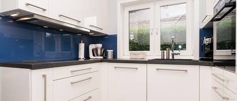 Fridge, oven, stovetop, dishwasher