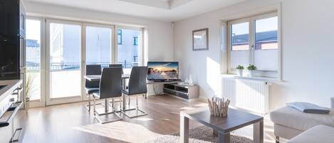 TV, DVD player, stereo
