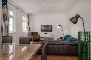 TV, DVD player, stereo