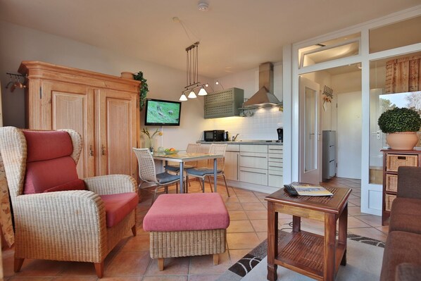 TV, DVD player, stereo