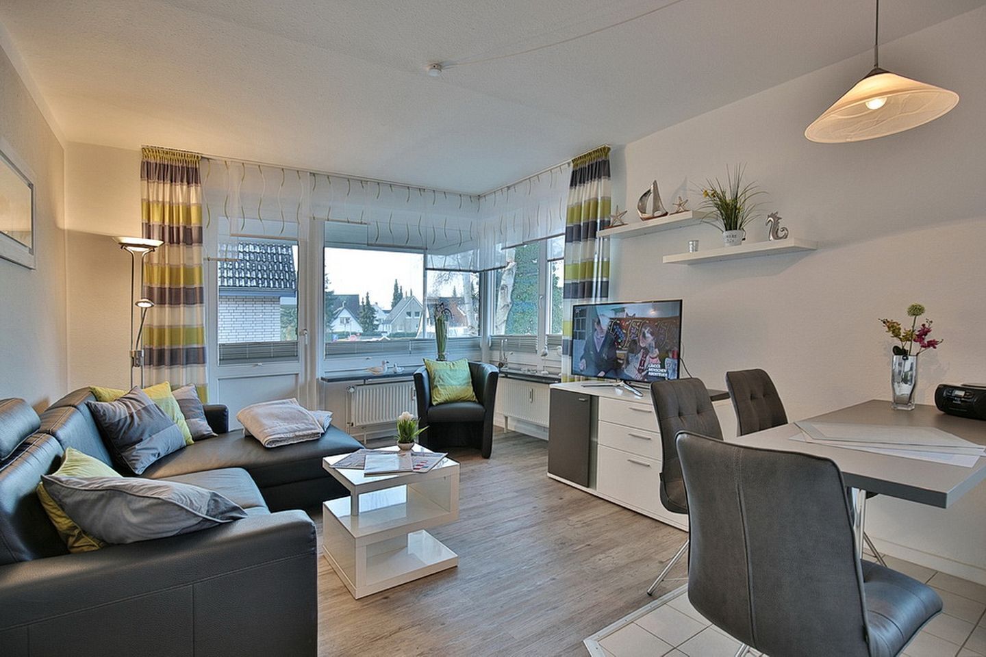 TV, DVD player, stereo