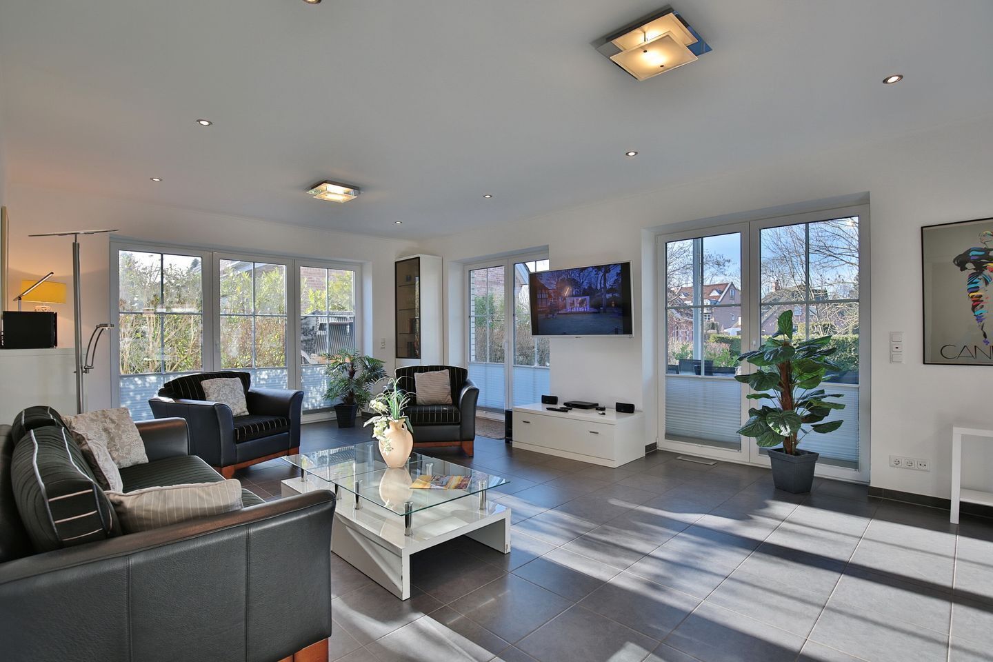 TV, DVD player, stereo