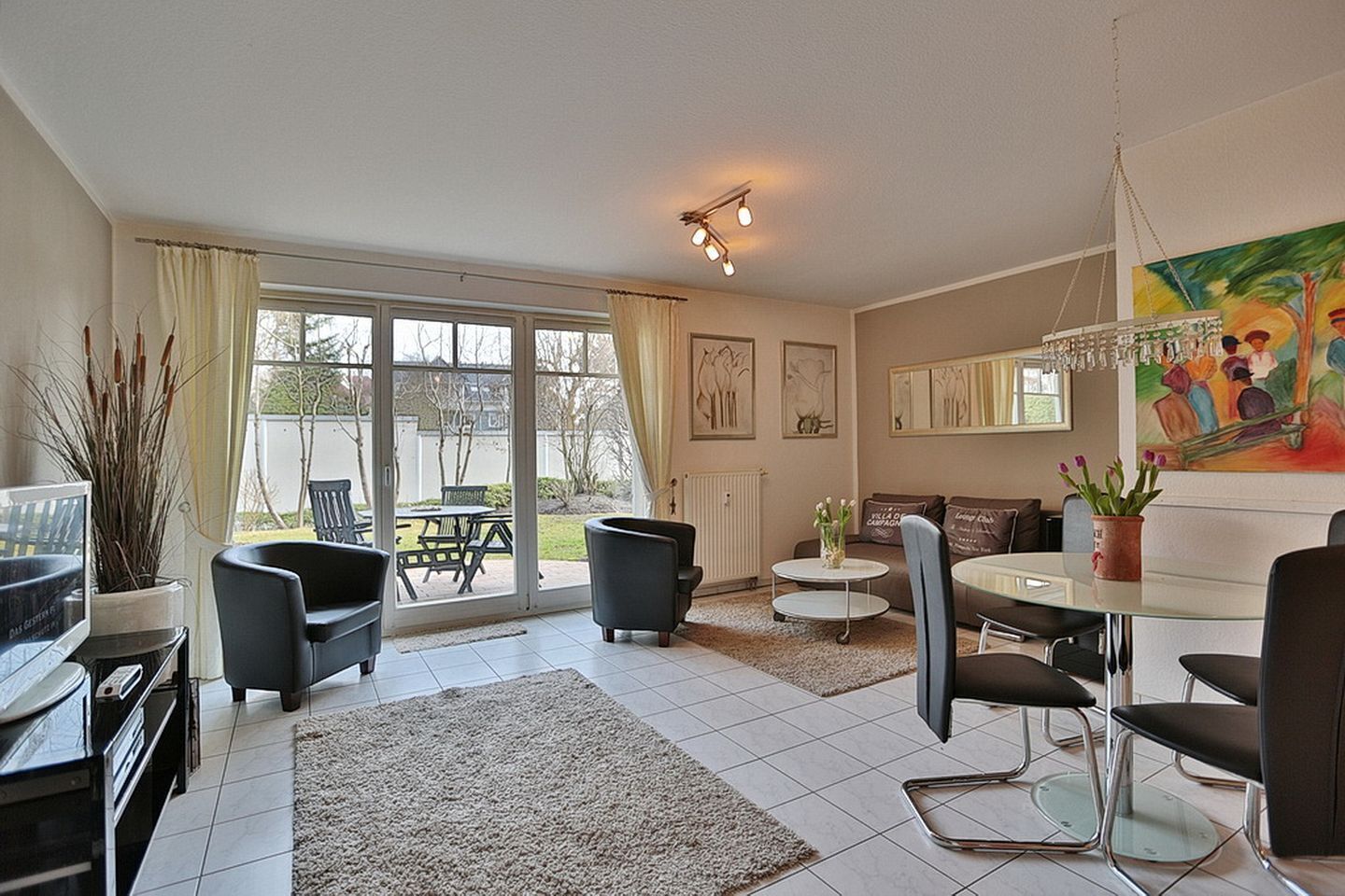 TV, DVD player, stereo