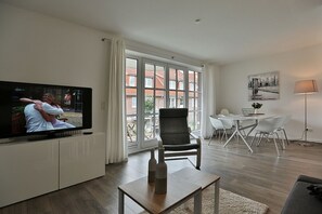 TV, DVD player, stereo