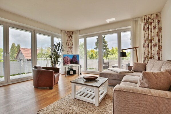 TV, DVD player, stereo