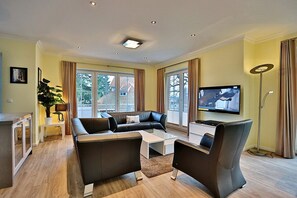 TV, DVD player, stereo