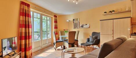 TV, DVD player, stereo