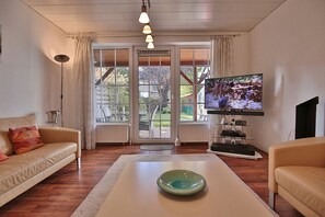 TV, DVD player, stereo