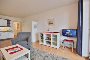 TV, DVD player, stereo