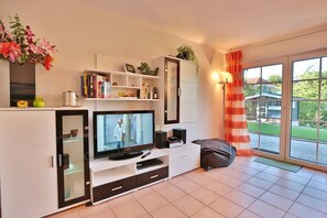 TV, DVD player, stereo