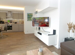 TV, DVD player, stereo