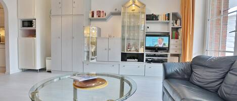 TV, DVD player, stereo