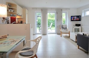 TV, DVD player, stereo