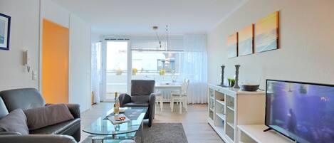 TV, DVD player, stereo