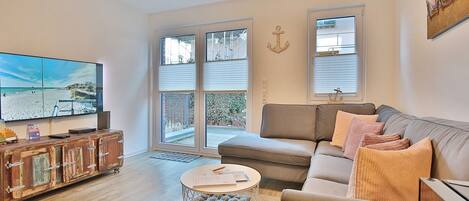 TV, DVD player, stereo