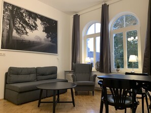 Comfort Condo, 1 Bedroom | Living area | 32-inch flat-screen TV with satellite channels, TV - Haus Kachelot (Norden)