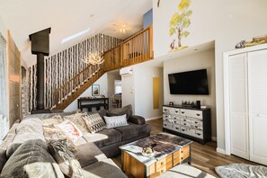 Smart TV, fireplace, video games