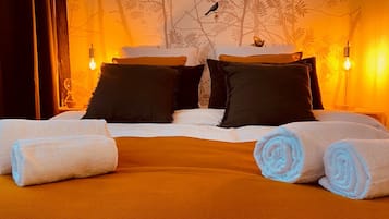 1 slaapkamer, een strijkplank/strijkijzer, wifi, beddengoed