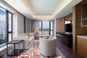 Executive Suite, 1 King Bed | Living room | 55-inch LCD TV with cable channels, TV - The Westin Haikou (Haikou)