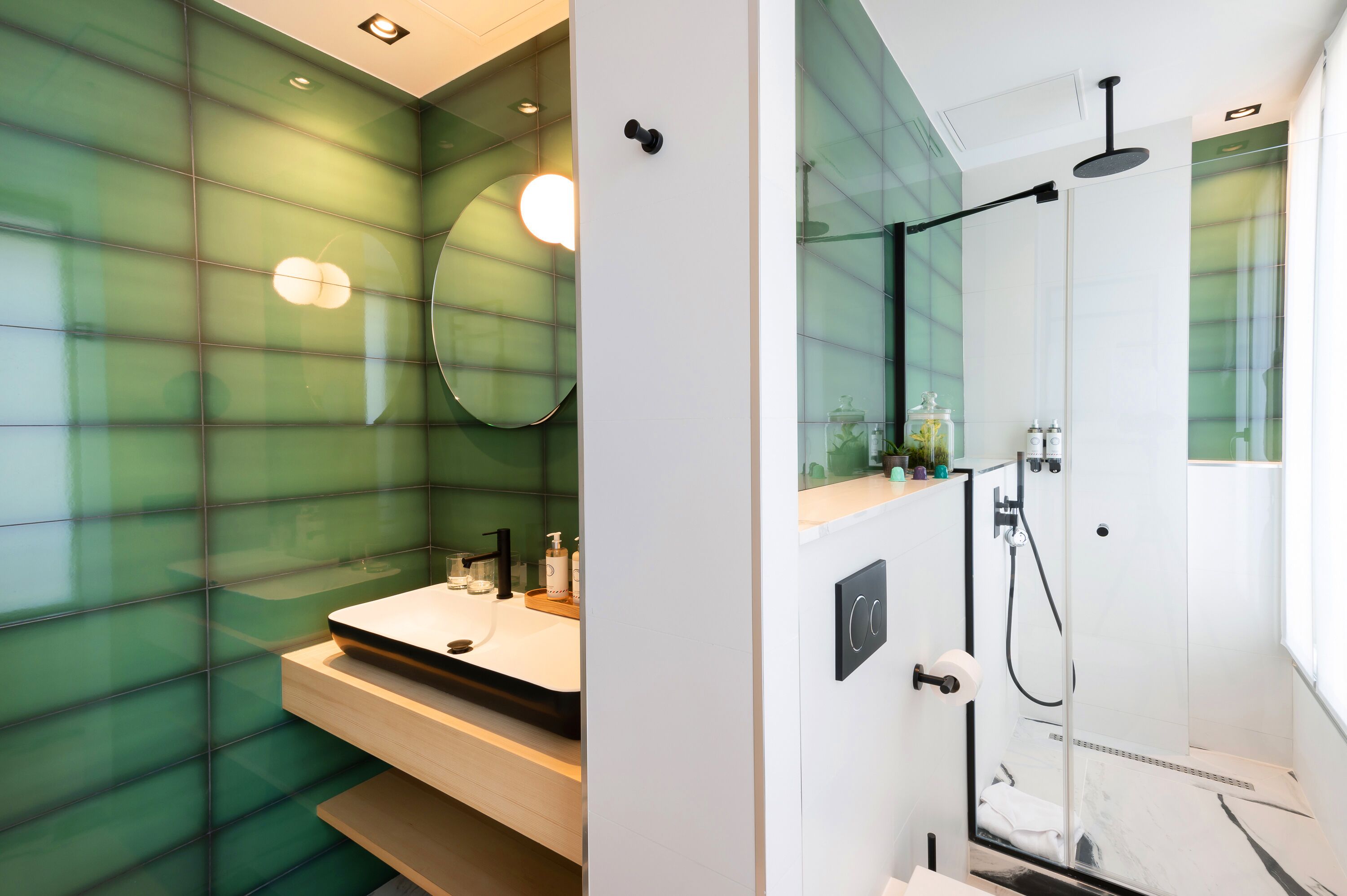 superior double or twin room | bathroom | shower, rainfall showerhead, hair dryer, bathrobes