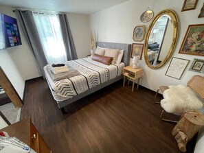 2 bedrooms, iron/ironing board, travel crib, WiFi