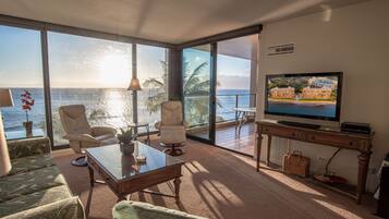 Smart TV, DVD player, books, music library