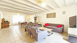 TV, fireplace, DVD player, stereo - Stone house with garden for 8 people in Venise Verte (Le Mazeau)