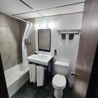 Free toiletries, hair dryer, bathrobes, slippers