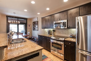 Fridge, microwave, dishwasher, coffee/tea maker