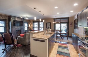 Fridge, microwave, dishwasher, coffee/tea maker