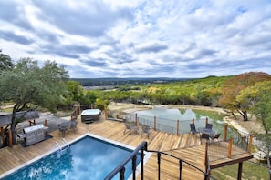 Pool - 8 BR Private Ranch w/ views, river access, pool, hot tub, pickle ball and more! (Wimberley)