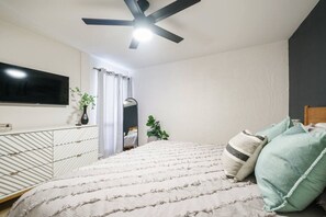 Desk, iron/ironing board, travel cot, free WiFi