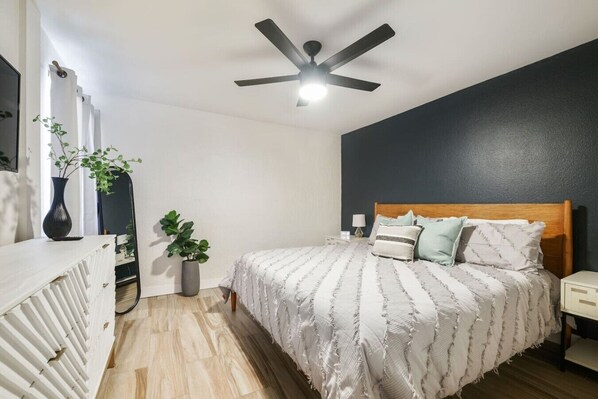 Desk, iron/ironing board, travel cot, free WiFi