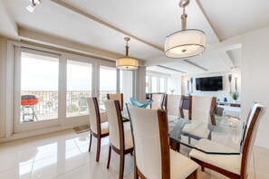 Dining - Modern Coastal Condo W/ Beach Access, Ocean Views, Shared Pool/Hot Tub, & WiFi (South Padre Island)